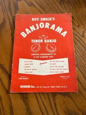 Vintage 1956 Roy Smeck’s Banjorama for Tenor Banjo Music Book Rare